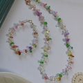 Rainbow Gem 4mm Swarovski Pearl Necklace /Necklace and bracelet set  fade-proof  SWWNN04014S