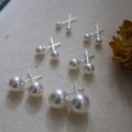 Swarovski Pearl Ear Stud 3,4,5,6,8,10mm S925 ear post