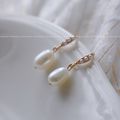 Twilight Teardrops Natural Freshwater Pearl Earring Dainty 日常简约无核天然珍珠耳环  FSWEN06035S