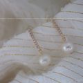 Lumina Drops Natural Freshwater Pearl Earring Dainty Earring Mutiara Micropave Cubic Zirconia微镶强光无核天然珍珠简约日常耳环  FSWEN06034S