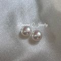 6-6.5mm粉青光镜面极光高胖馒头无核无暇天然珍珠空姐耳钉日常款甜甜价  FSWEF07020S