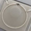 无核正正圆冷白极强光镜面无暇可毕业 6-6.5mm 天然珍珠项链 FSWNF06003U