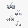 SW Tahitian Platinum Grey Ear Stud 6,8,10,12mm  Titanium Steel