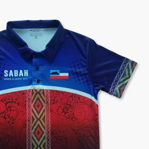 Sabahan Ethnic Blue Polo.png