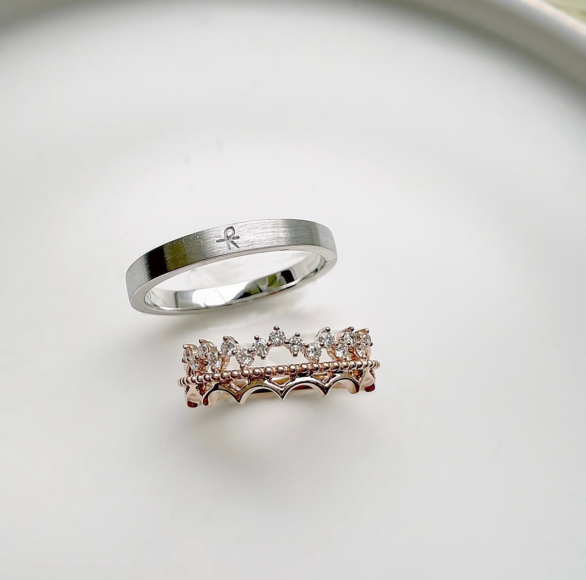 幸李輕珠寶客製對戒-完全不同款