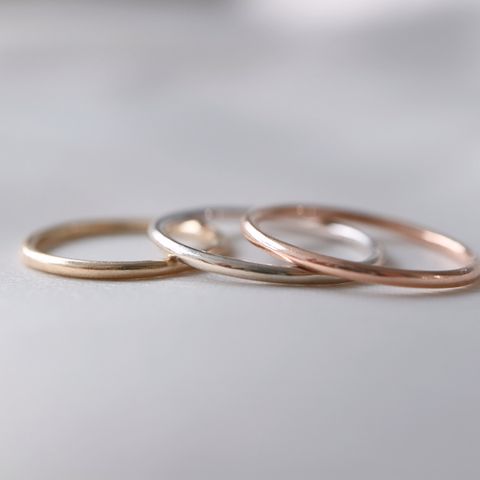 幸李輕珠寶 簡約K金線戒 玫瑰金
