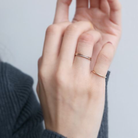 幸李輕珠寶 簡約K金線戒 白K金