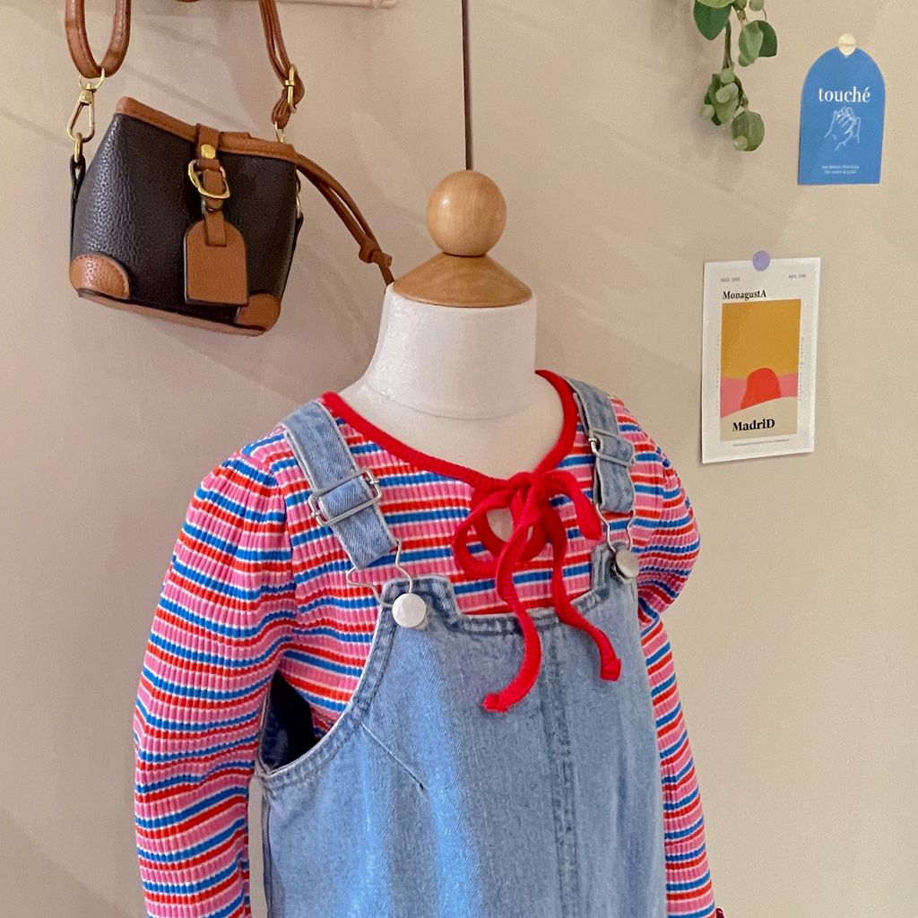 條紋內搭＋吊帶裙-3