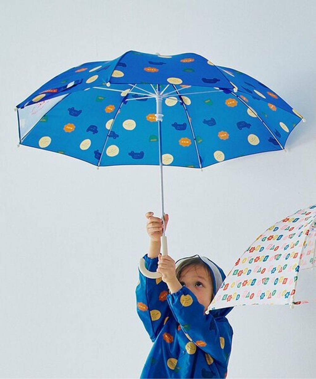 p.premier 的「雨天樂趣印花長傘」 _ 藍色