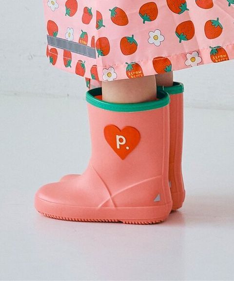 p.premier 的“粉紅色圖案雨靴，雨天樂趣無窮（雨鞋）”