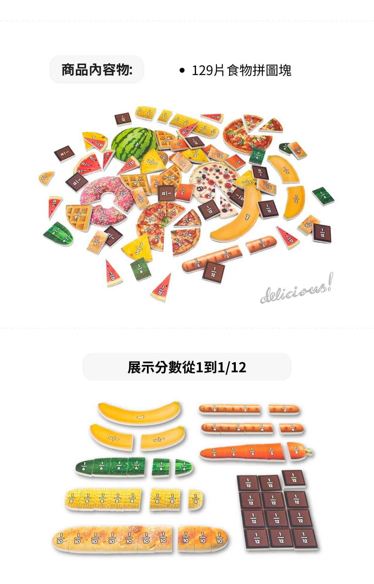 美國Junior Learning 食物分數拼圖遊戲組 (2)