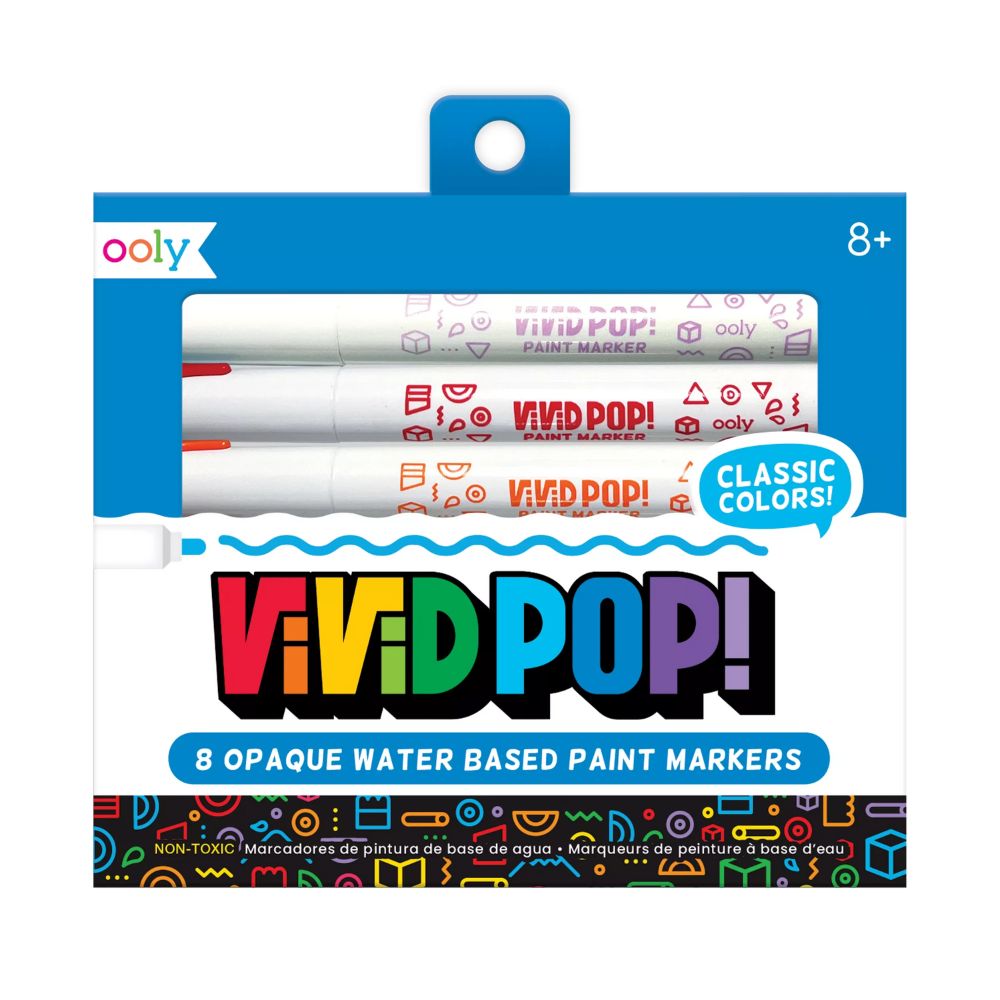 【美國OOLY】Vivid Pop! 水性壓克力顏料彩繪筆(8色) (1)
