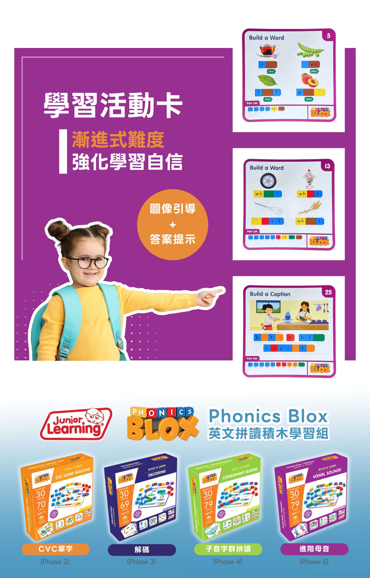 【美國Junior Learning】Phonics Blox 英文拼讀積木學習組 - 進階母音_intro (3)