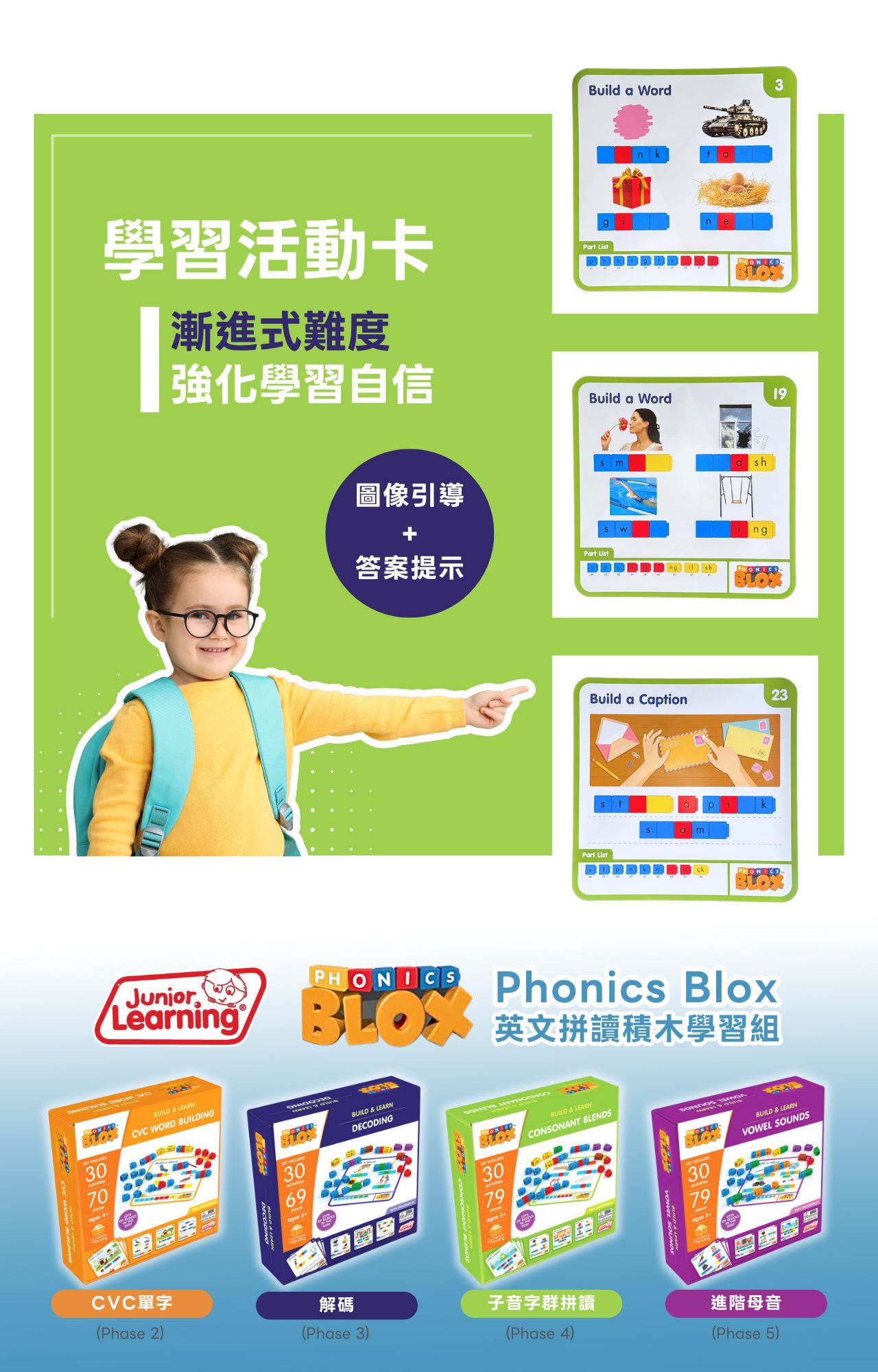 【美國Junior Learning】Phonics Blox 英文拼讀積木學習組 - 子音字群拼讀_intro (3)