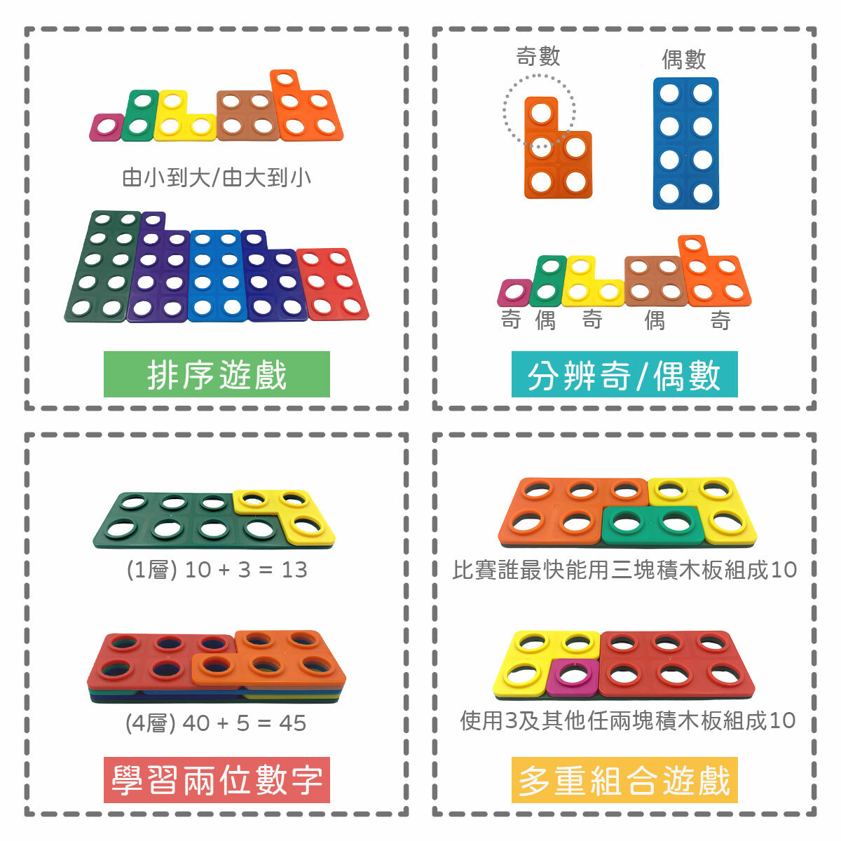 美國Junior Learning 十格數學積木塔 益智數學教具