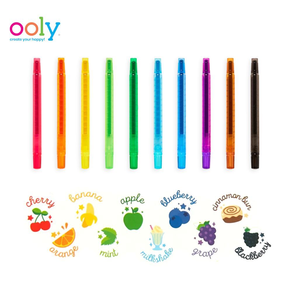 【美國OOLY】Yummy Yummy 甜香旋轉蠟筆(10色)  (6)