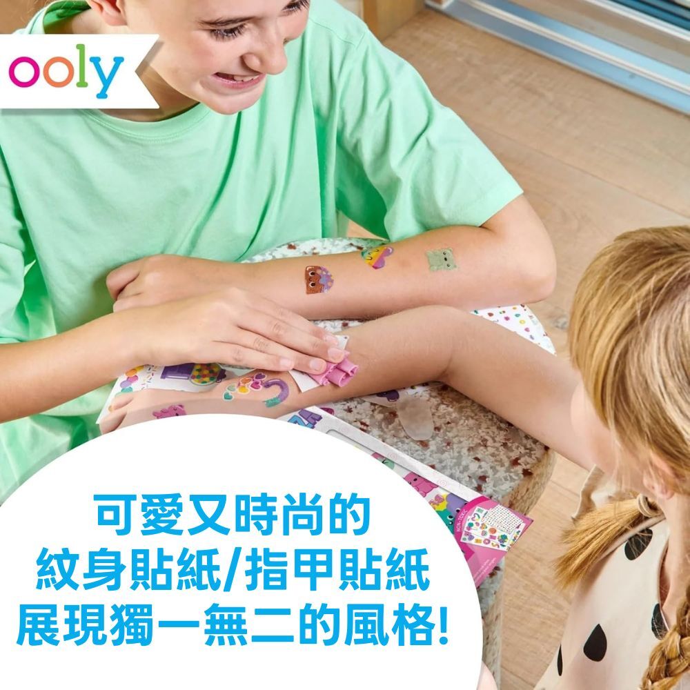 【美國OOLY】 Tattoo Palooza 兒童紋身指甲貼紙遊戲組-獨角獸與彩虹 (5)