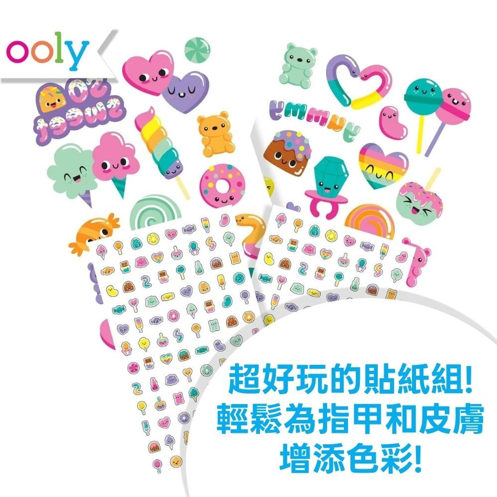 【美國OOLY】Tattoo Palooza 兒童紋身指甲貼紙遊戲組-甜蜜糖果店 (3)