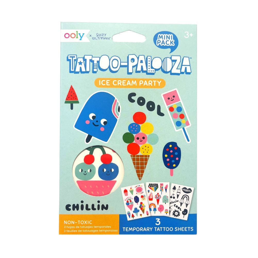 【美國OOLY】Tattoo-Palooza x Suzy Ultman 聯名紋身貼紙-冰淇淋派對 (1)