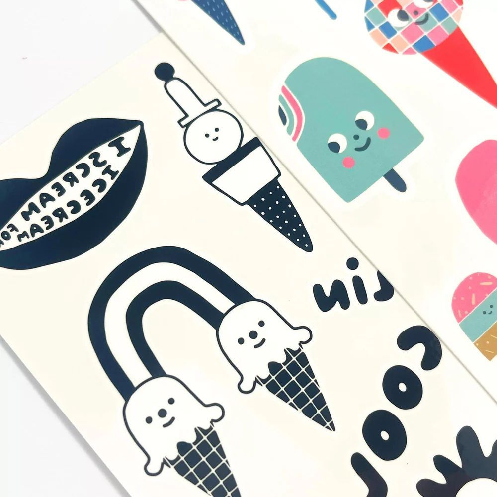 【美國OOLY】Tattoo-Palooza x Suzy Ultman 聯名紋身貼紙-冰淇淋派對 (2)