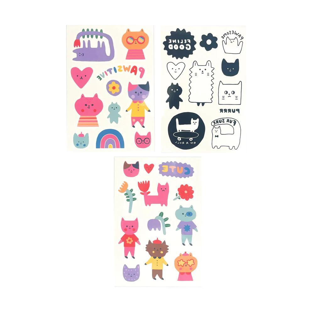 【美國OOLY】Tattoo-Palooza x Suzy Ultman 聯名紋身貼紙-萌趣貓咪 (3)
