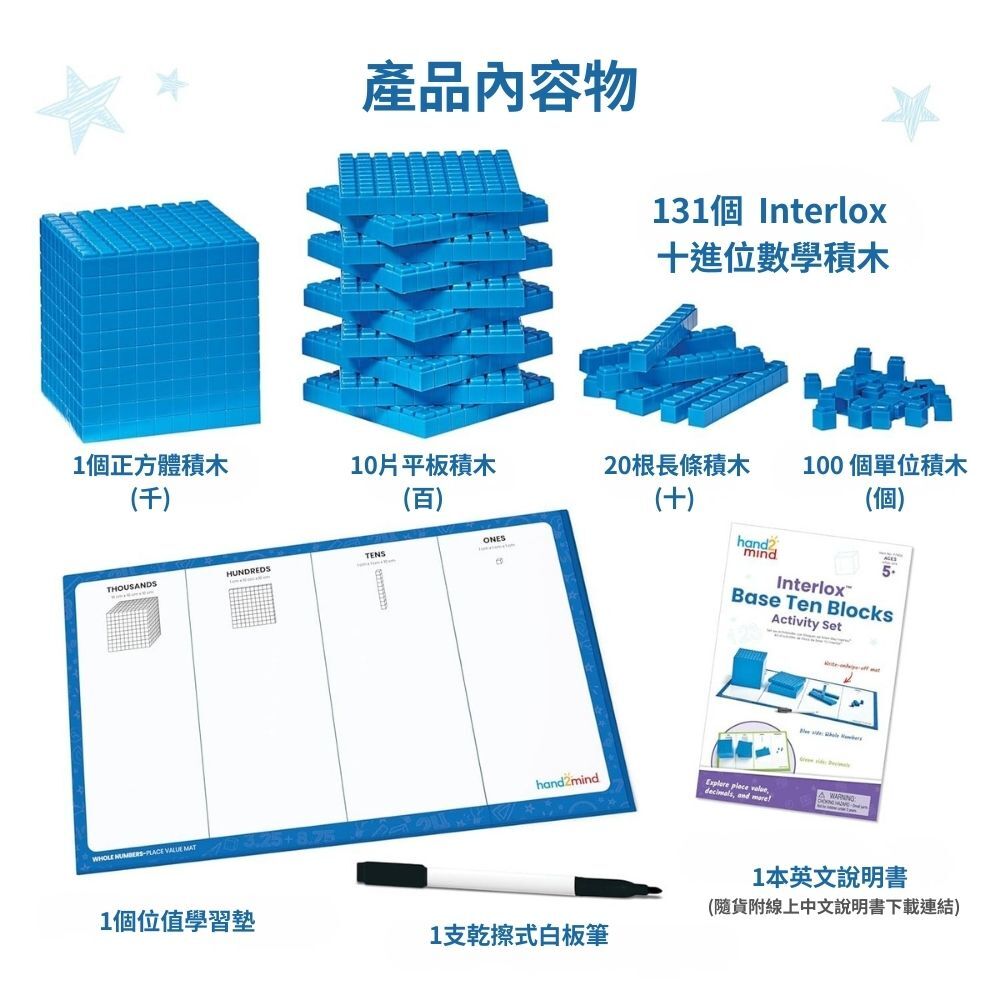 【美國hand2mid】Interlox 十進位數學積木學習組 (可連結款) (2)