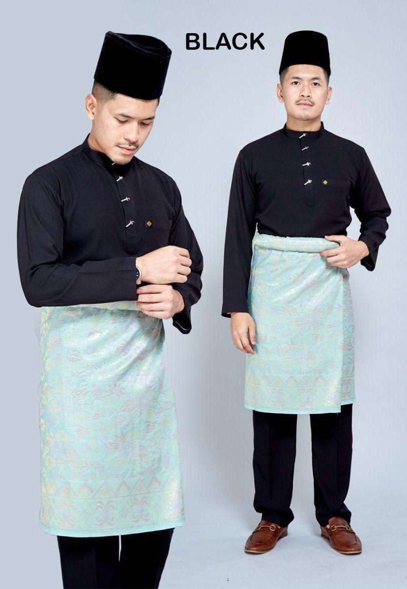 Baju melayu biru gelap