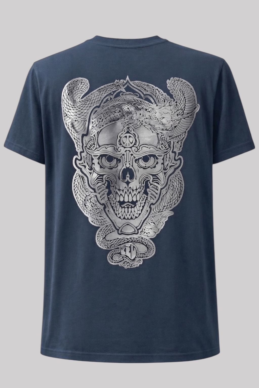 菲力普 瑠 的設計 經典骷髏頭T-Shirt 銀色反面