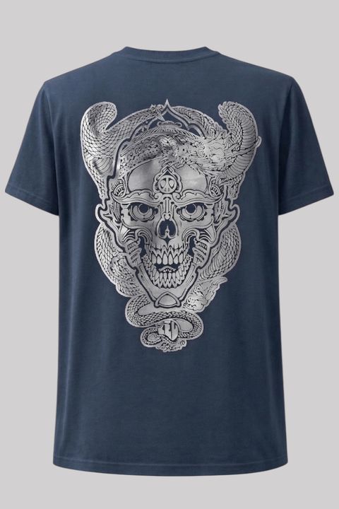 菲力普 瑠 的設計 經典骷髏頭T-Shirt 銀色反面