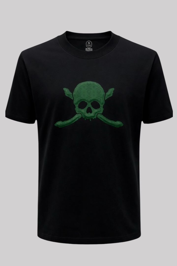 清創作刺青 Orient Ching T-Shirt  綠色骷髏正面