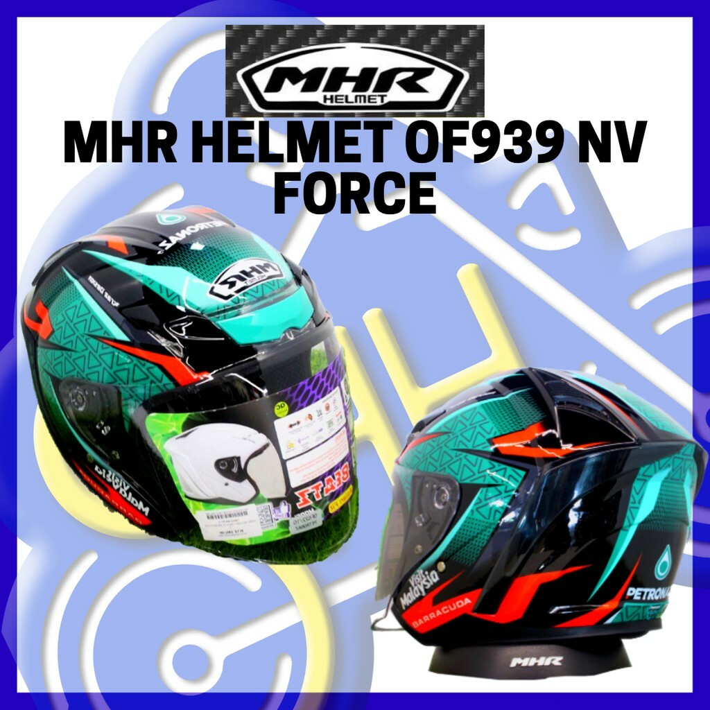 MHR HELMET NEW OF622 BEATZ PETRONAS GREEN HELMET OPEN FACE