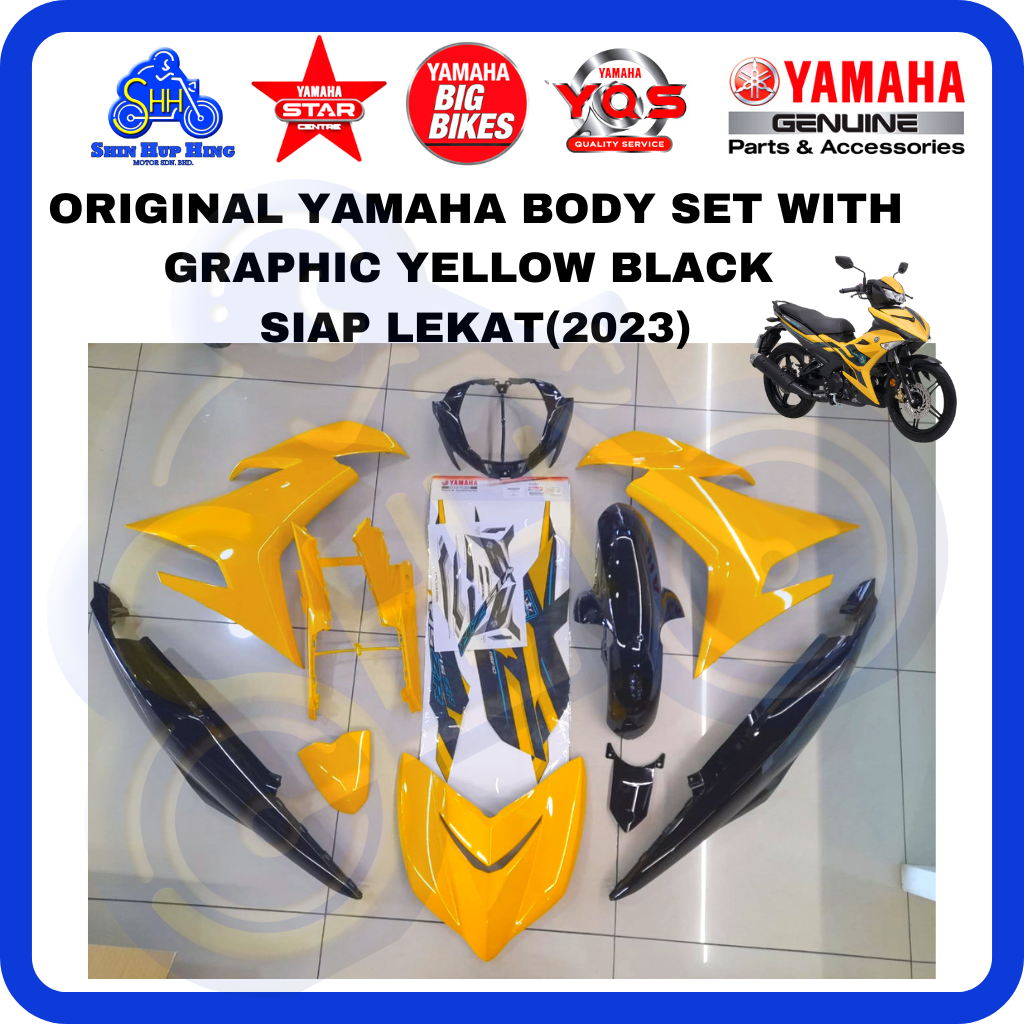 ORIGINAL YAMAHA BODY SET WITH GRAPHIC MATT BLUE OREN (1)