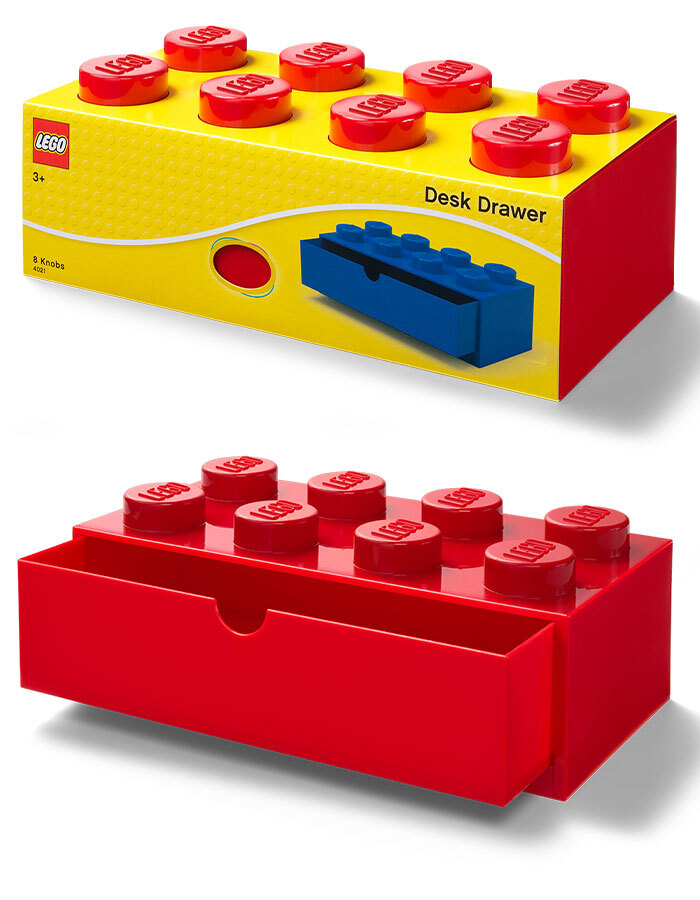 LEGO桌上型抽屜2x4-紅色