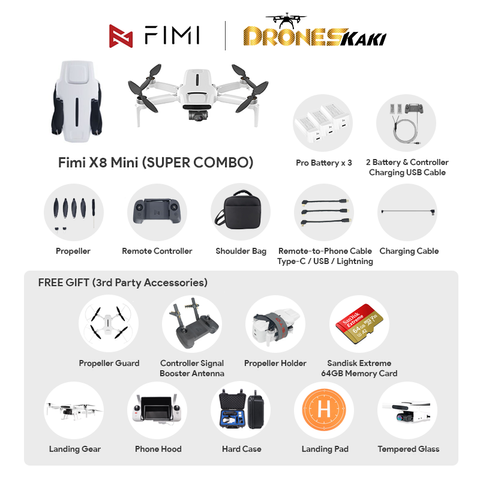 Fimi X8 Mini (Super Combo) – Drones Kaki | DJI Enterprise Authorized Store