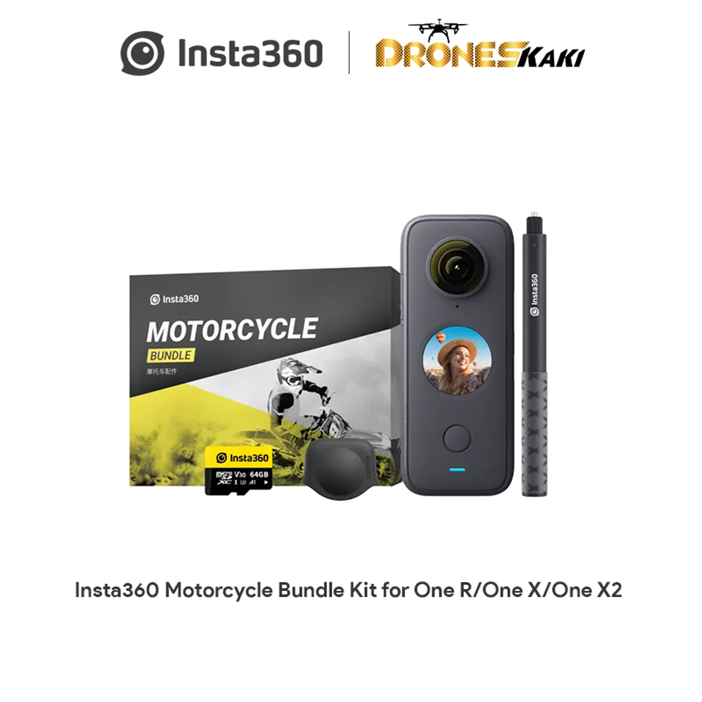 Insta360 Motorcycle Bundle with Invisible Selfie Stick- Complete Mounting  Kit for Insta360 ONE X3/X2/X Cameras | Compatible with Insta360 GO  3/GO2/ONE