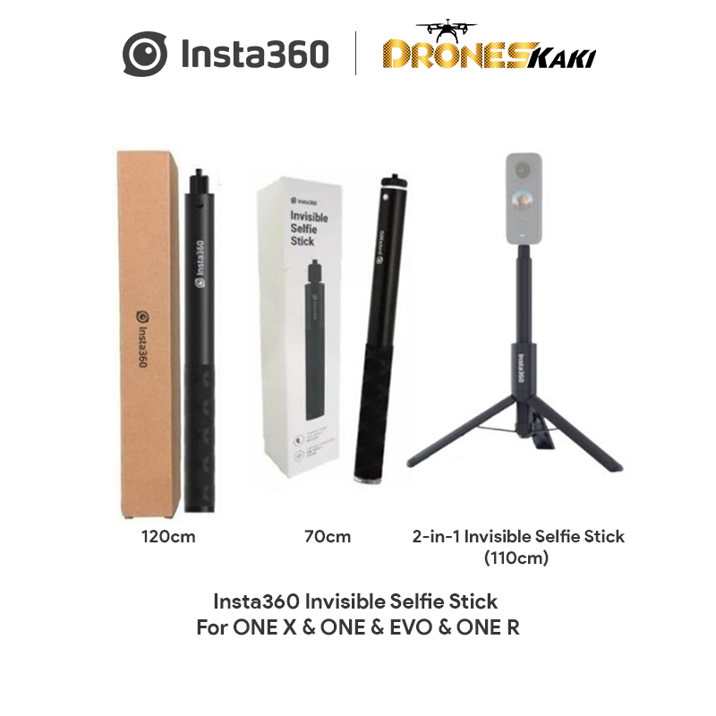 Insta360 Invisible Selfie Stick For ONE X & ONE & EVO & ONE R – Drones Kaki  | DJI Enterprise Authorized Store