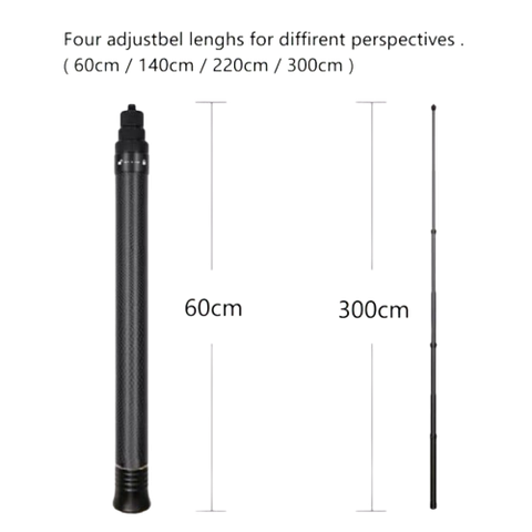 Invisible Selfie Stick 1/4 Inch Screw 23.5cm-120cm Adjustable Length for  Insta360 ONE X/ ONE/ EVO/ONE R/ ONE X2 Camera 