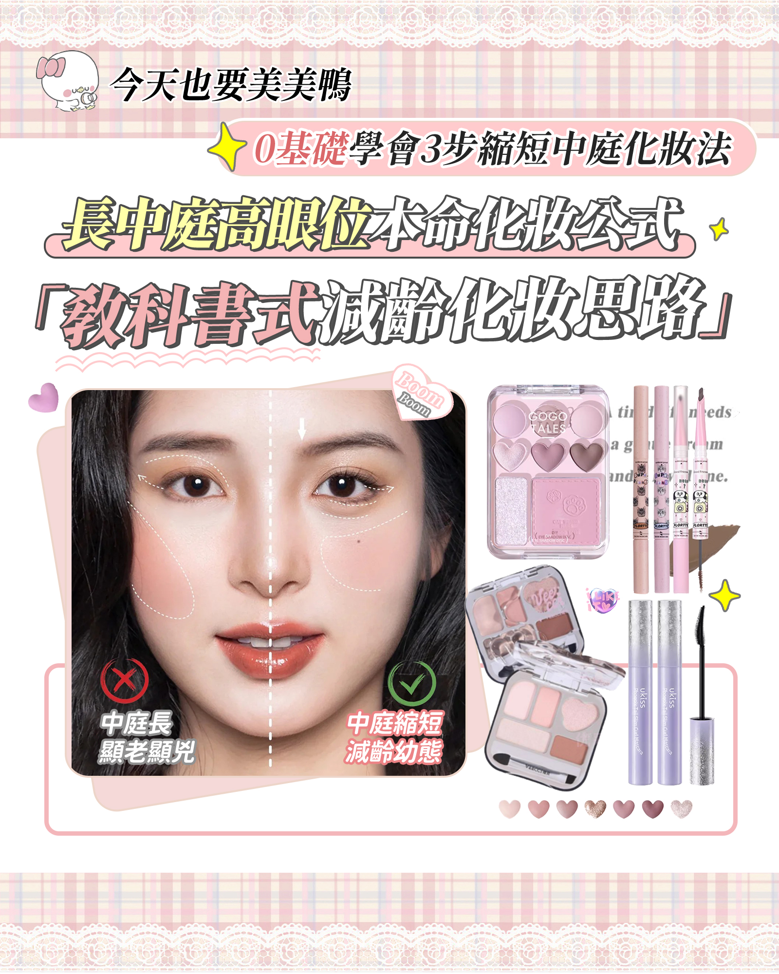 0基礎學會3步縮短中庭化妝法❣❣