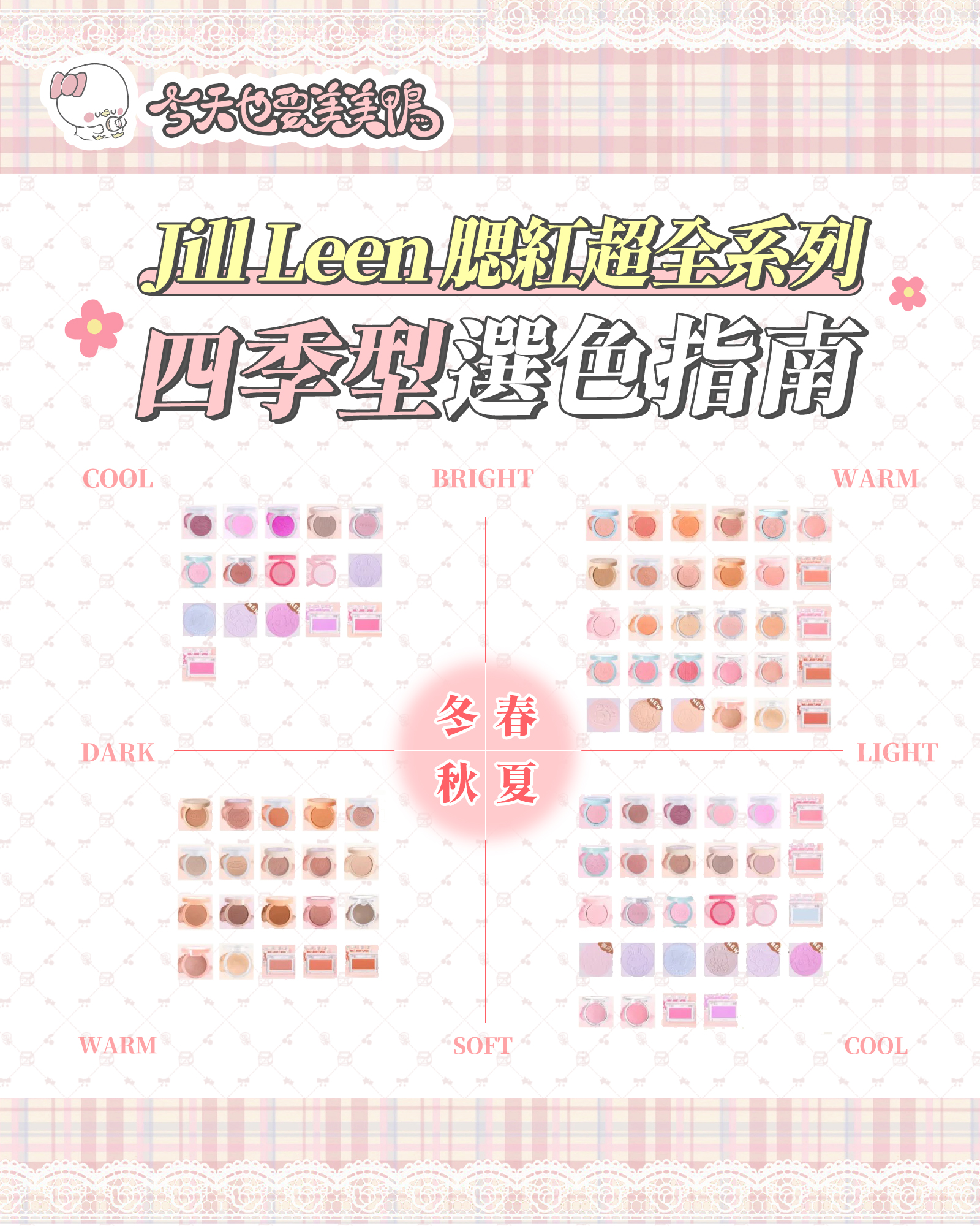 JL腮紅色號太美啦～四季型選色一次看懂🌸新手也能秒挑命定色！