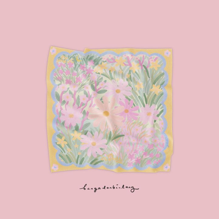 Bunga Garden Square Scarf