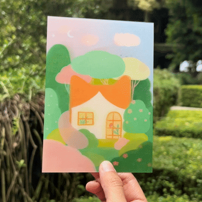 Lenticular Mini Print - Cat House