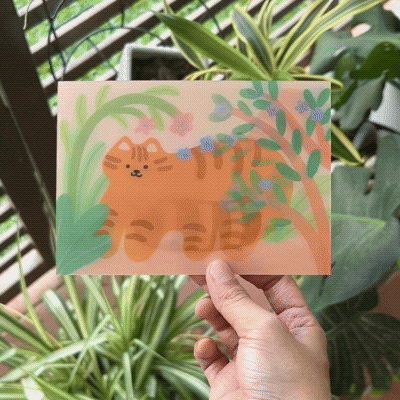 Lenticular Mini Print - Oyen dan Taman Bunga