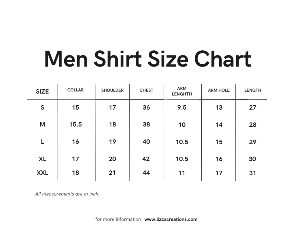 Blue White Simple T Shirt Size Chart Facebook Post