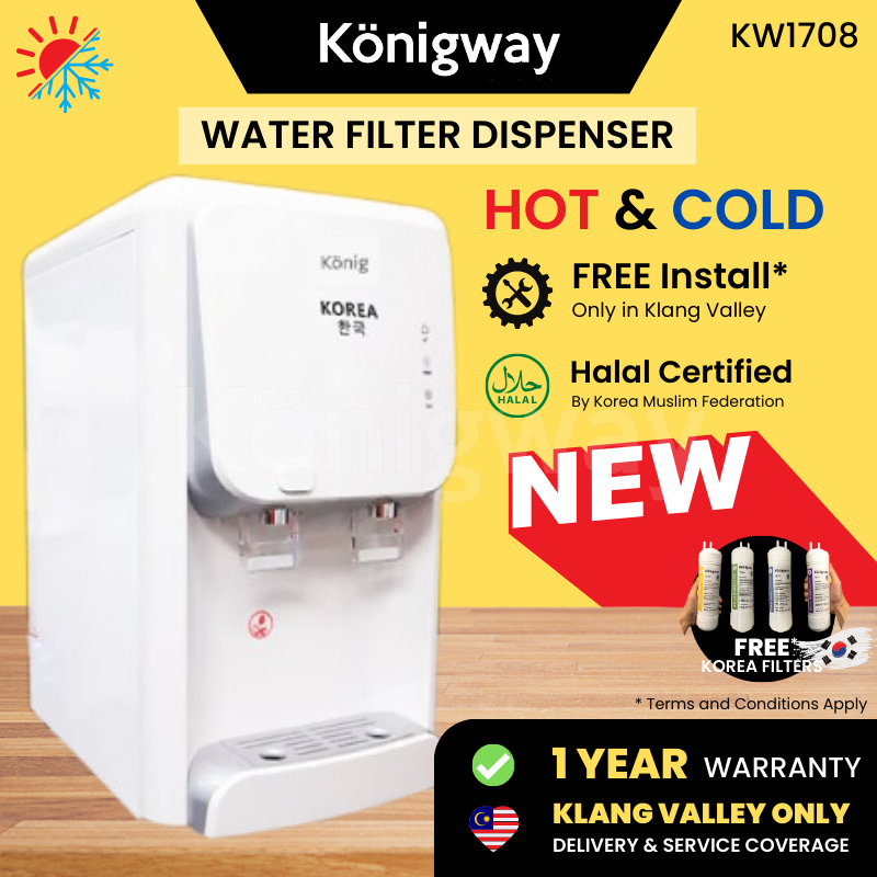 KONIGWAY Water Dispenser Hot and Cold Water Filter Penapis Air Panas Sejuk 飲水機 Alkaline Water Dispencer KONIG KW1708 0C