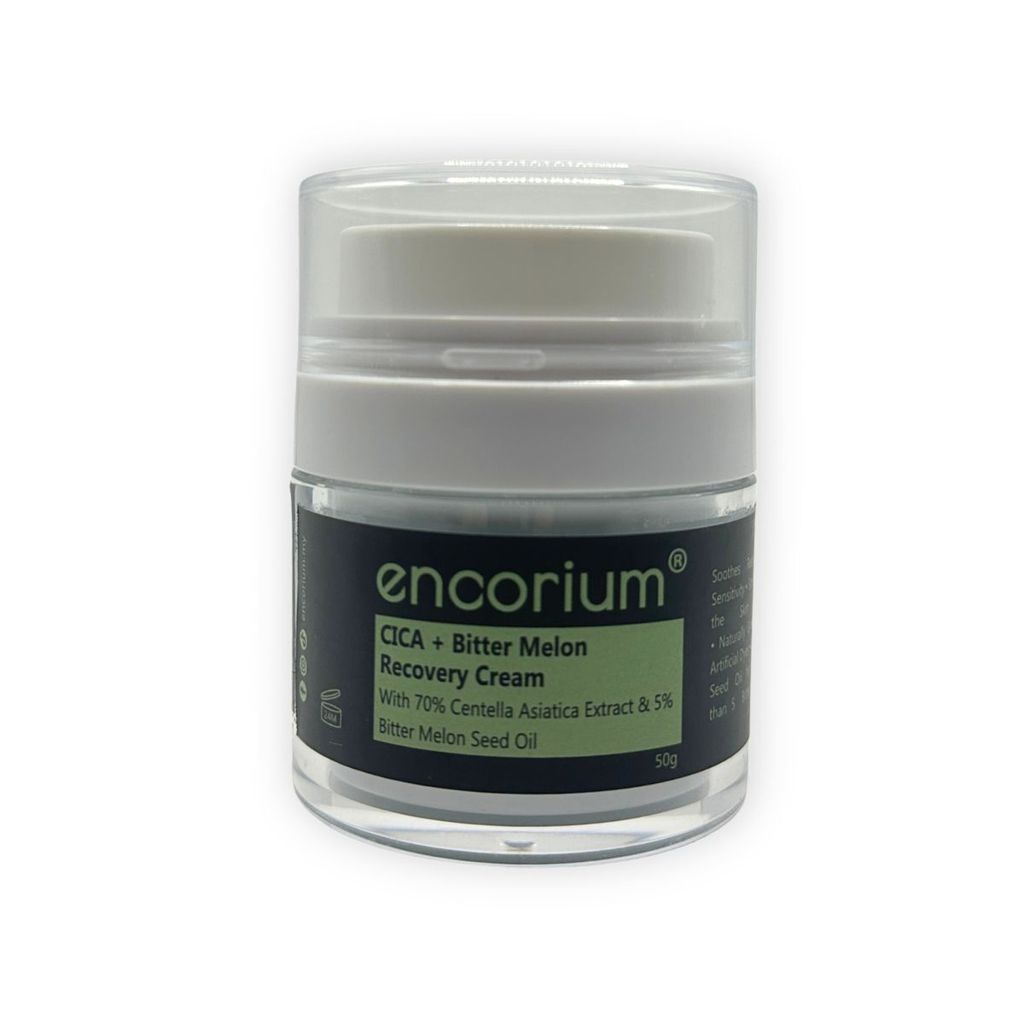 Encorium CICA + Bitter Melon Recovery Cream, 50g barrier-repair moisturiser with 70% centella extract