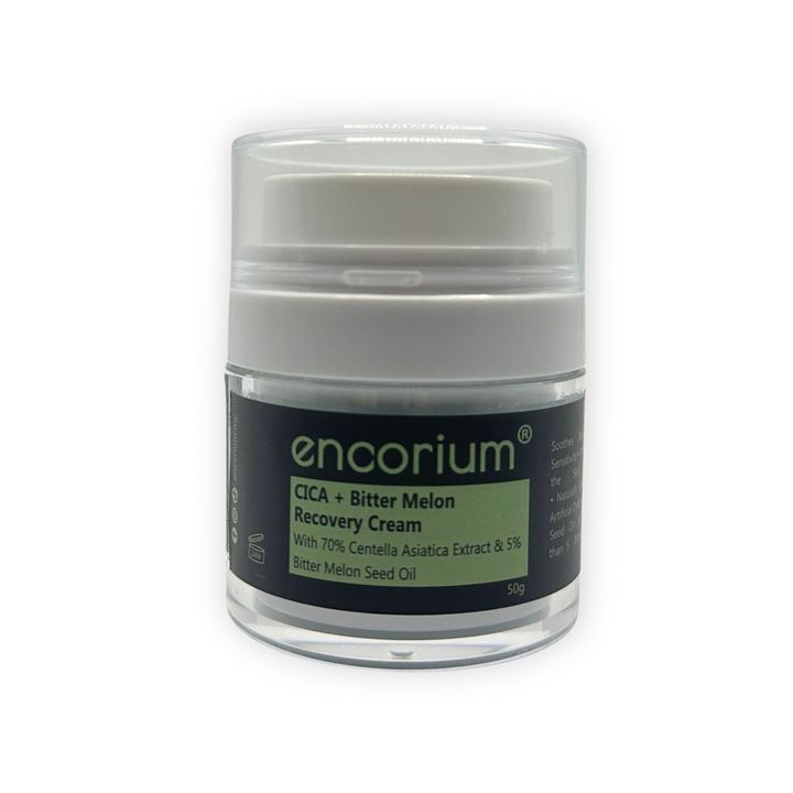 Encorium CICA + Bitter Melon Recovery Cream, 50g barrier-repair moisturiser with 70% centella extract