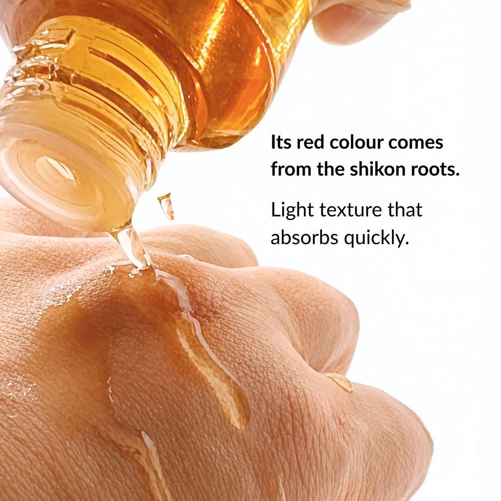 Its red colour / comes from / the shikon root