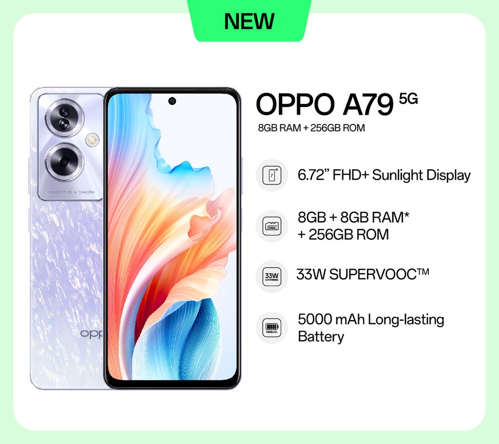 OPPO A79 5G (8GB + 256GB) | New – Deetech Gadgets