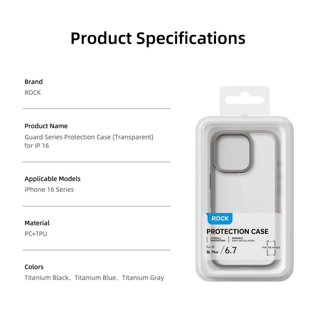 iPhone 16 ROCK Guard Transparent Protection Case (10)