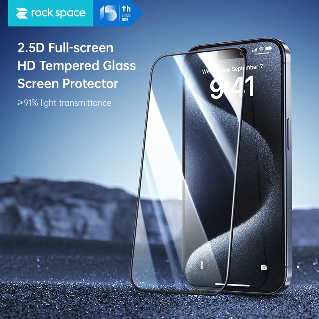 iPhone 16 rock space 2.5D Full-screen Tempered Glass Screen Protector 1